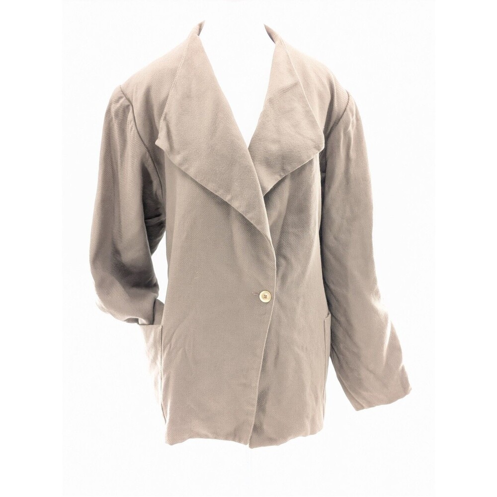 J.J. Adams 100% Wool Blazer Jacket Coat Super Soft Women's Tan Size 40/Large/10